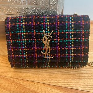Saint Laurent Multicolored Tweed YSL Crossbody Bag